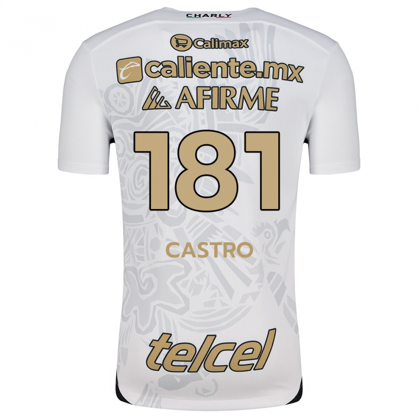 Niño Camiseta José Castro #181 Blanco Negro 2ª Equipación 2024/25 La Camisa