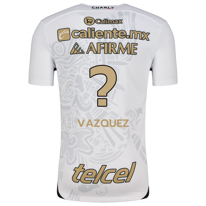 Niño Camiseta Aldair Vázquez #0 Blanco Negro 2ª Equipación 2024/25 La Camisa