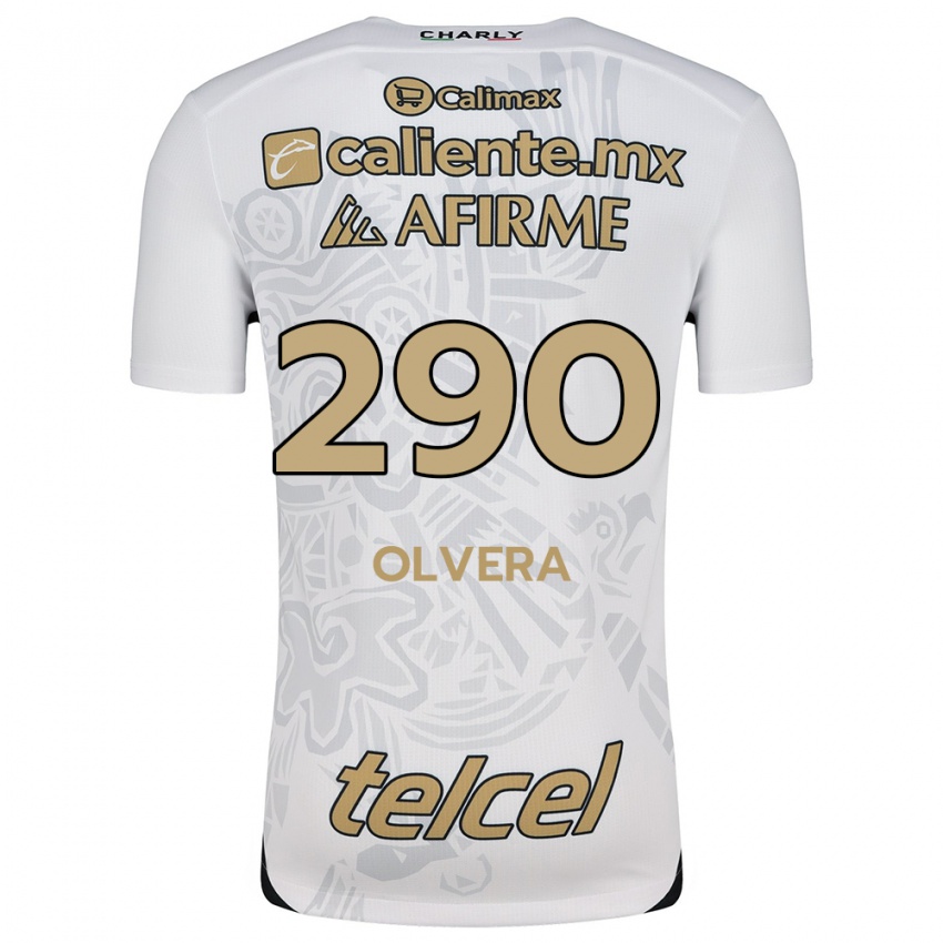 Niño Camiseta Ian Olvera #290 Blanco Negro 2ª Equipación 2024/25 La Camisa