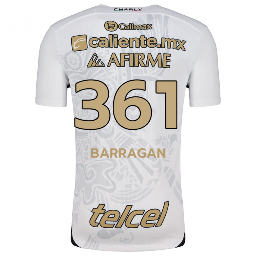 Niño Camiseta Jesús Barragán #361 Blanco Negro 2ª Equipación 2024/25 La Camisa