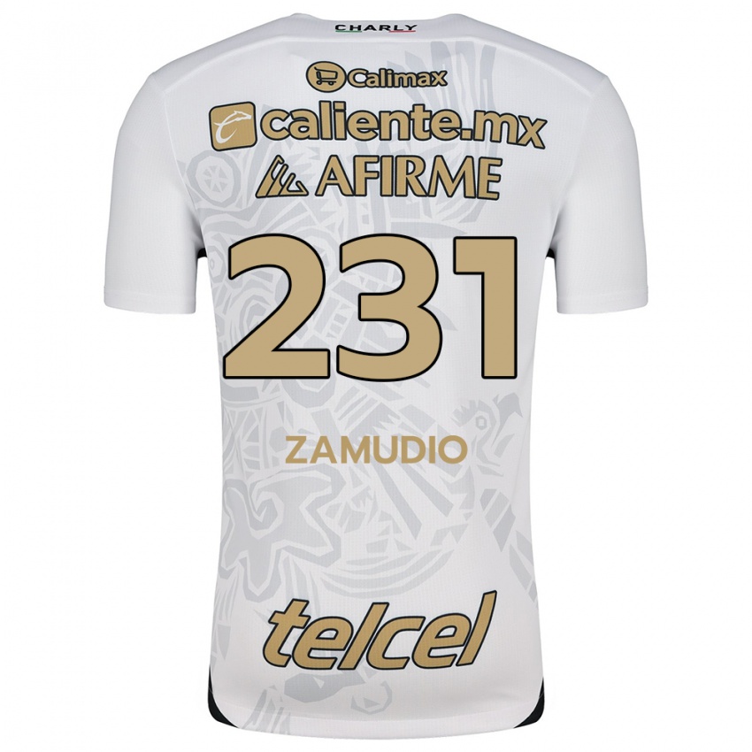 Niño Camiseta Irwin Zamudio #231 Blanco Negro 2ª Equipación 2024/25 La Camisa