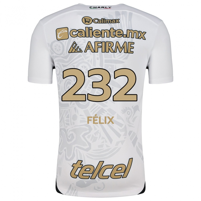 Niño Camiseta Erick Félix #232 Blanco Negro 2ª Equipación 2024/25 La Camisa