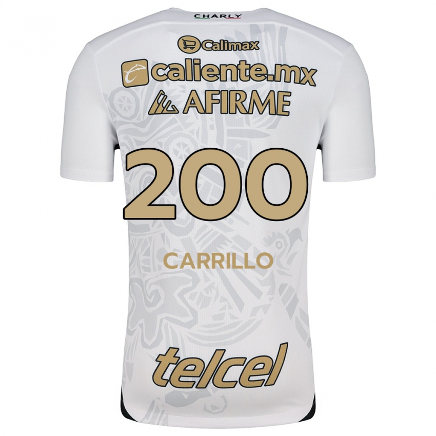 Niño Camiseta Manuel Carrillo #200 Blanco Negro 2ª Equipación 2024/25 La Camisa