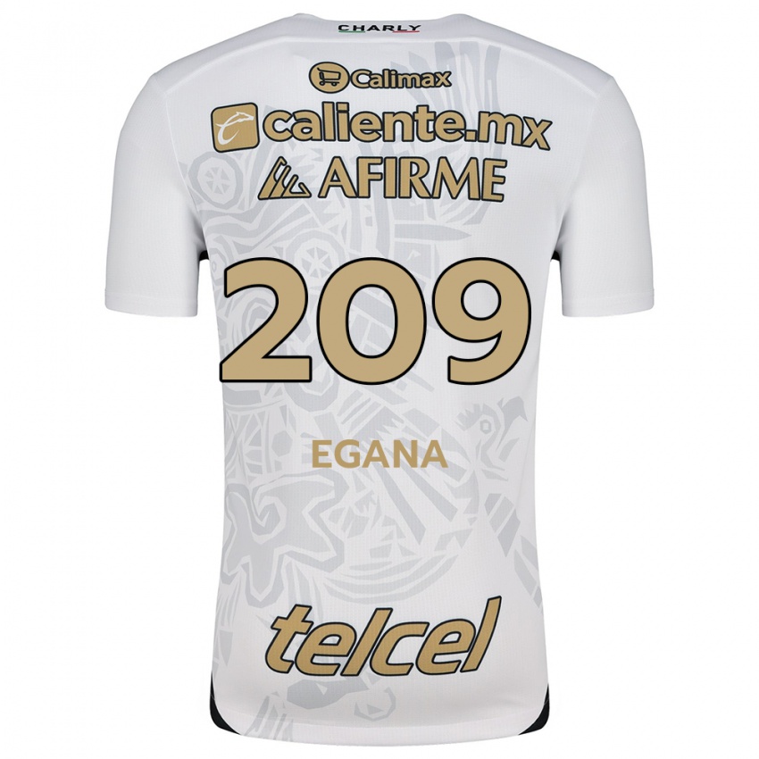 Niño Camiseta Arath Egaña #209 Blanco Negro 2ª Equipación 2024/25 La Camisa