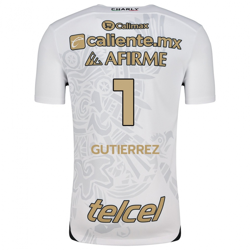 Niño Camiseta Alejandra Gutiérrez #1 Blanco Negro 2ª Equipación 2024/25 La Camisa