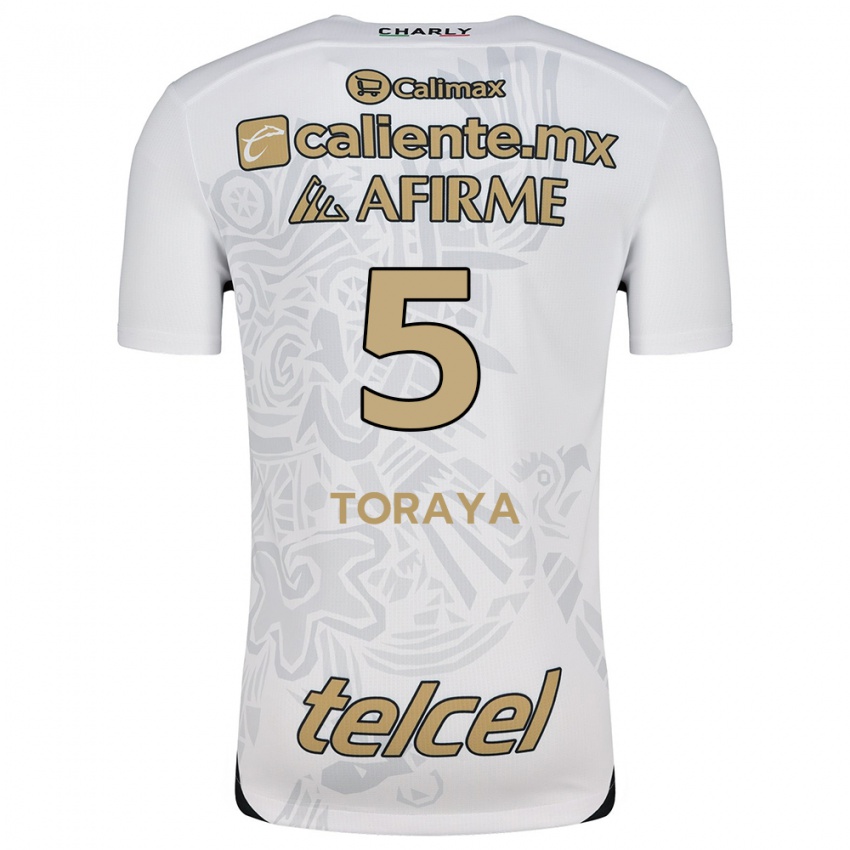 Niño Camiseta Yadira Toraya #5 Blanco Negro 2ª Equipación 2024/25 La Camisa