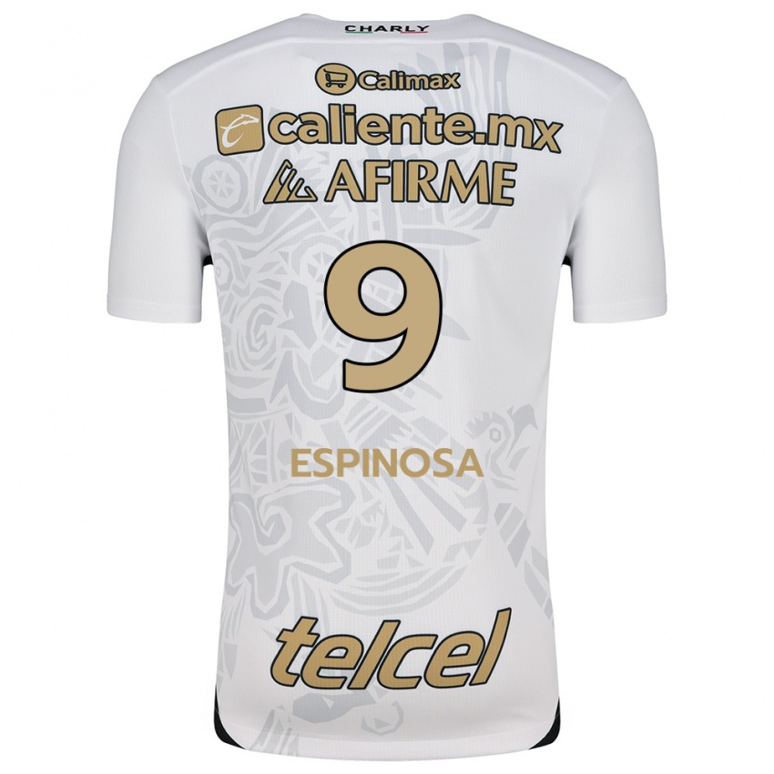 Niño Camiseta Daniela Espinosa #9 Blanco Negro 2ª Equipación 2024/25 La Camisa