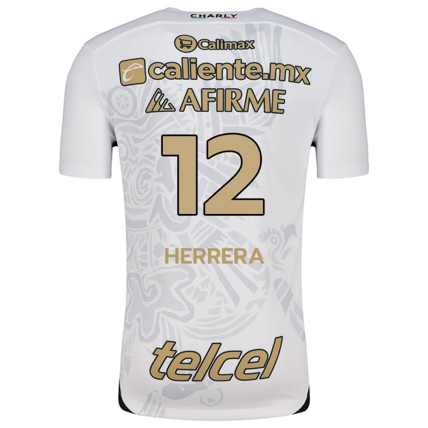 Niño Camiseta Melissa Herrera #12 Blanco Negro 2ª Equipación 2024/25 La Camisa