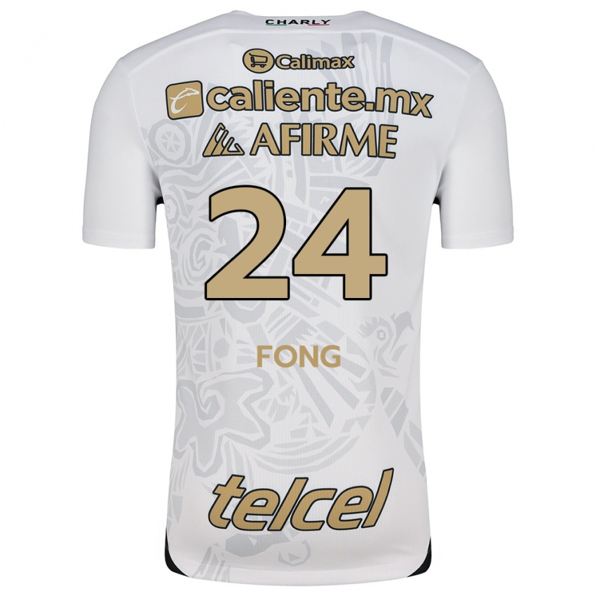 Niño Camiseta Michel Fong #24 Blanco Negro 2ª Equipación 2024/25 La Camisa