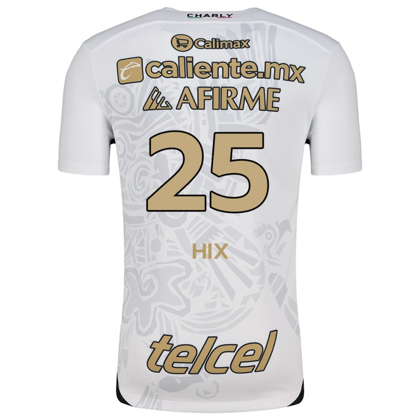 Niño Camiseta Angelina Hix #25 Blanco Negro 2ª Equipación 2024/25 La Camisa