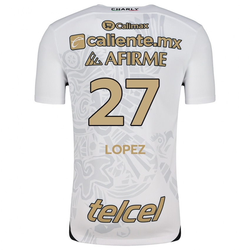 Niño Camiseta Victoria López #27 Blanco Negro 2ª Equipación 2024/25 La Camisa