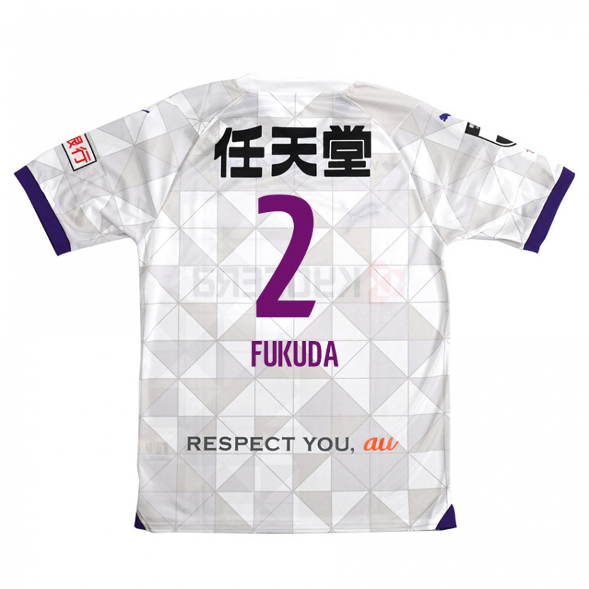 Niño Camiseta Shinnosuke Fukuda #2 Blanco Morado 2ª Equipación 2024/25 La Camisa