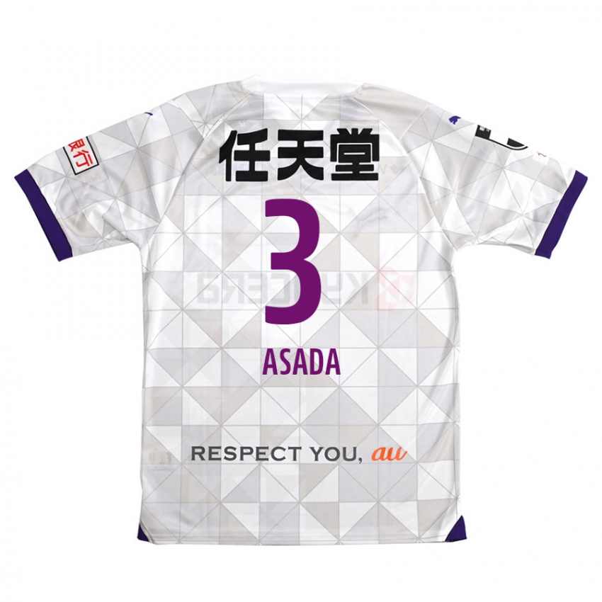 Niño Camiseta Shogo Asada #3 Blanco Morado 2ª Equipación 2024/25 La Camisa