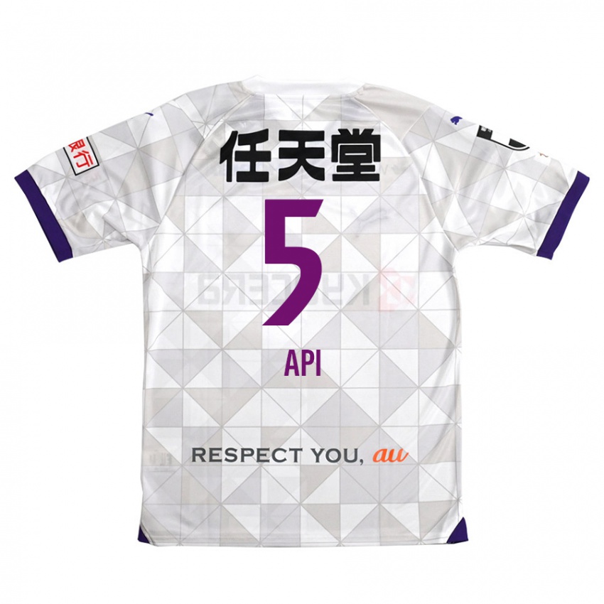 Niño Camiseta Hisashi Appiah Tawiah #5 Blanco Morado 2ª Equipación 2024/25 La Camisa