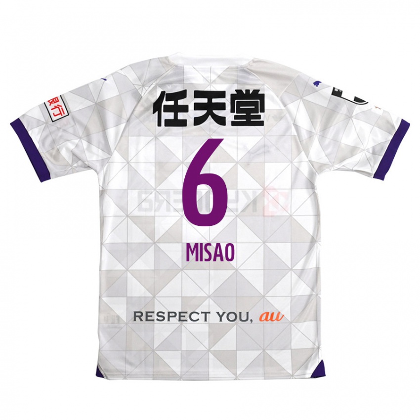 Niño Camiseta Yuto Misao #6 Blanco Morado 2ª Equipación 2024/25 La Camisa