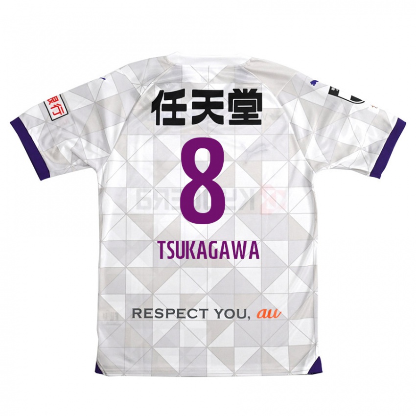 Niño Camiseta Koki Tsukagawa #8 Blanco Morado 2ª Equipación 2024/25 La Camisa