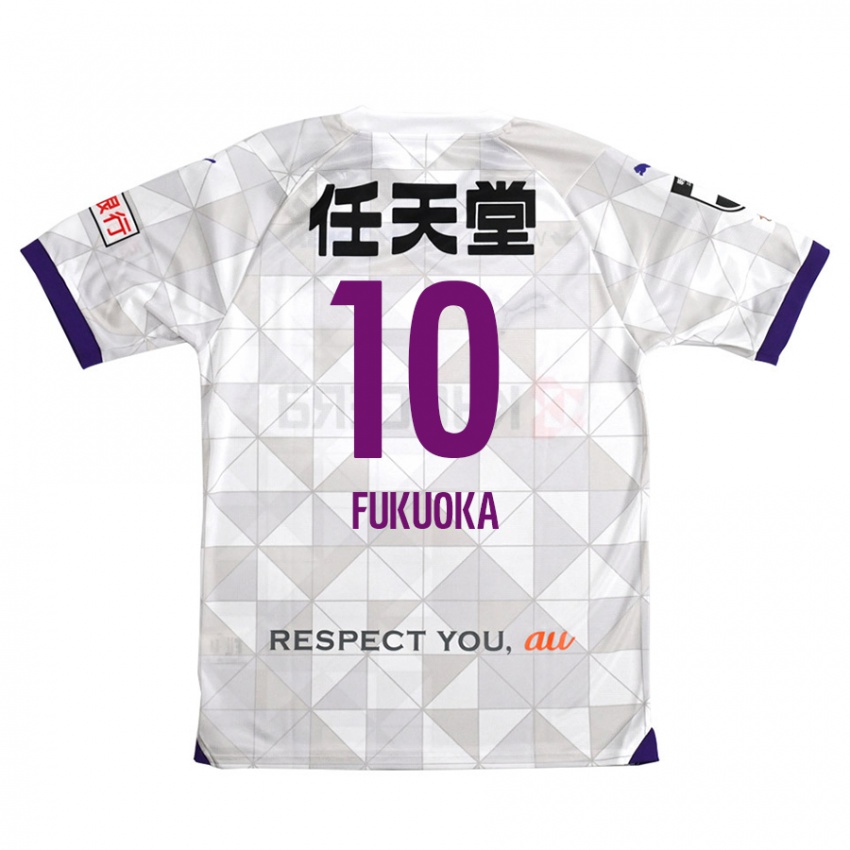 Niño Camiseta Shimpei Fukuoka #10 Blanco Morado 2ª Equipación 2024/25 La Camisa