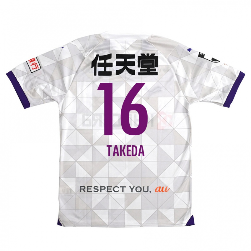 Niño Camiseta Shohei Takeda #16 Blanco Morado 2ª Equipación 2024/25 La Camisa