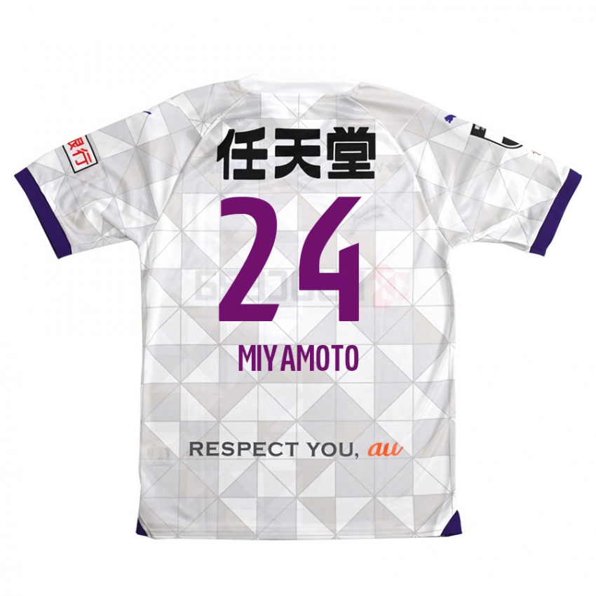 Niño Camiseta Yuta Miyamoto #24 Blanco Morado 2ª Equipación 2024/25 La Camisa