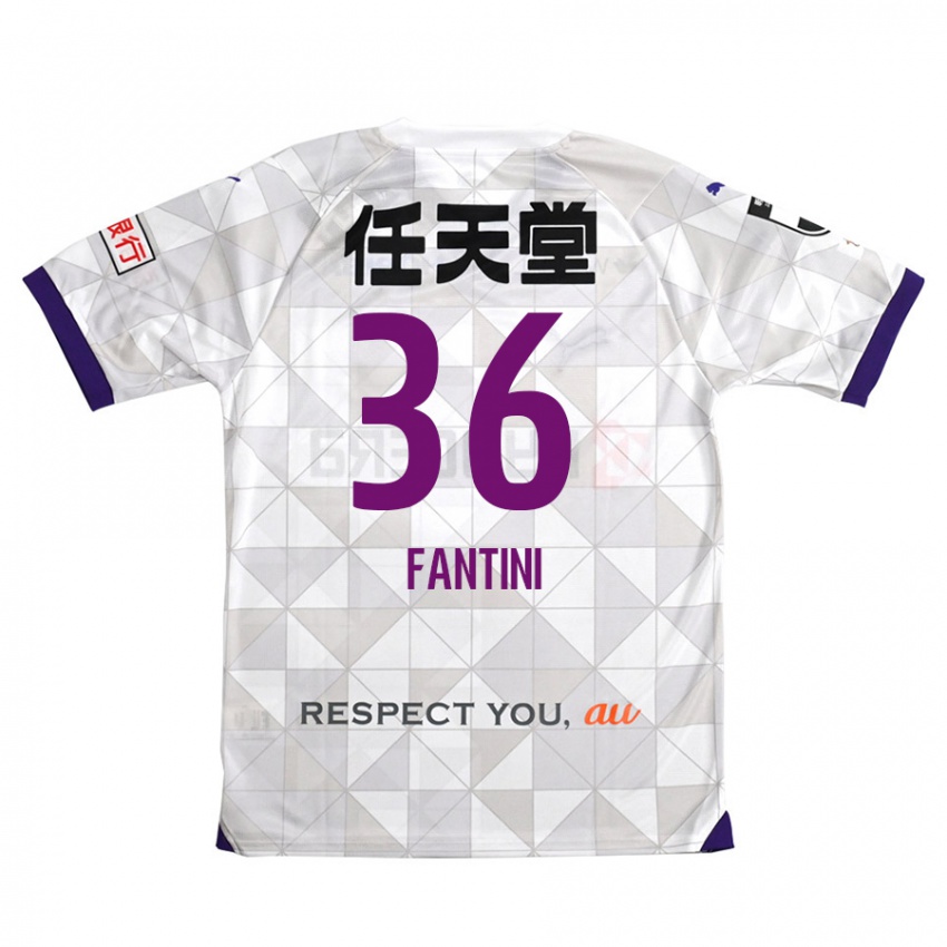 Niño Camiseta Akira Fantini #36 Blanco Morado 2ª Equipación 2024/25 La Camisa