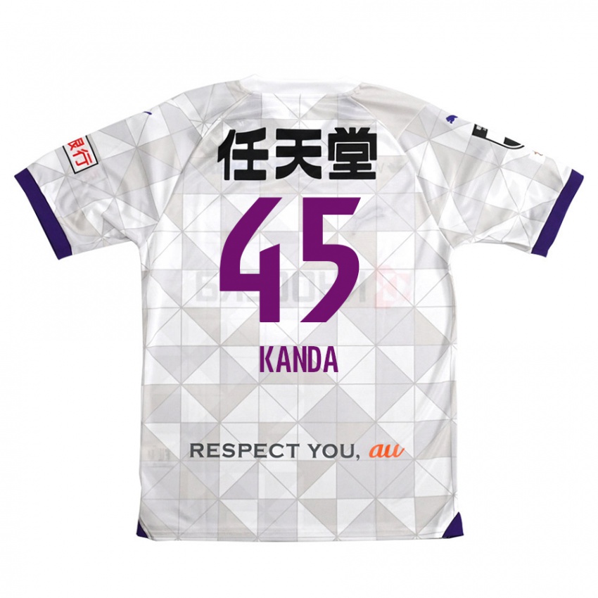 Niño Camiseta Kotaro Kanda #45 Blanco Morado 2ª Equipación 2024/25 La Camisa