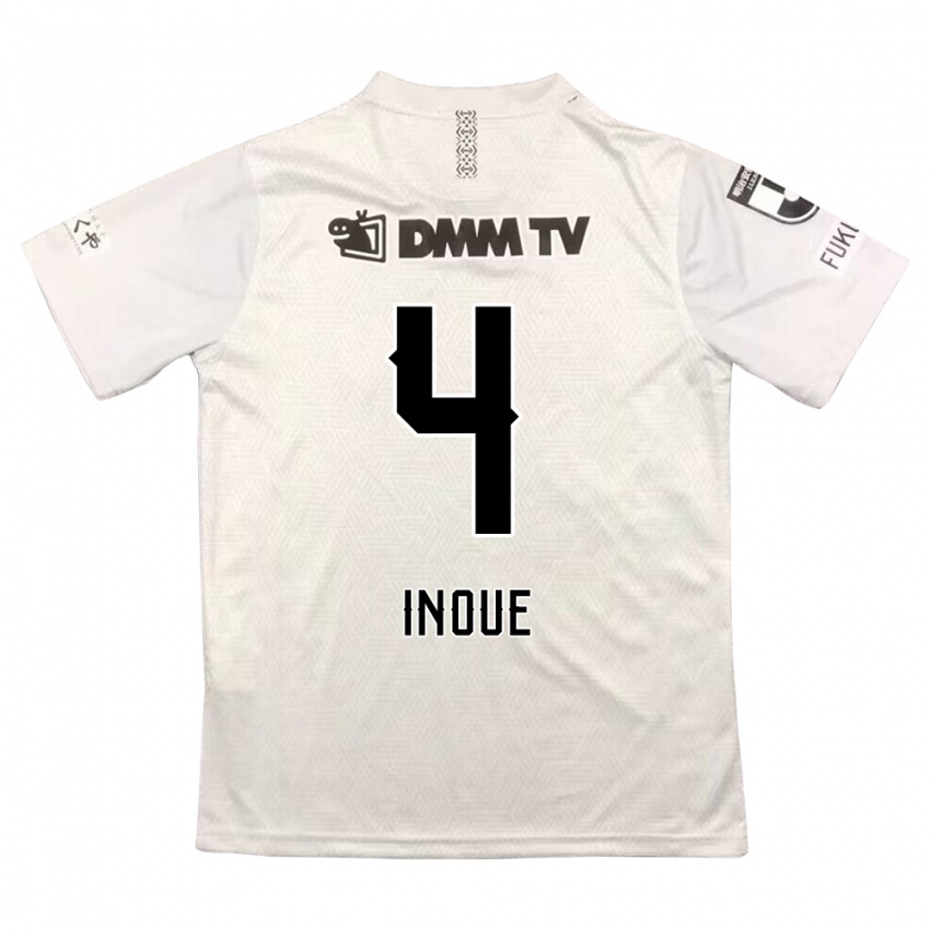 Niño Camiseta Seiya Inoue #4 Gris Negro 2ª Equipación 2024/25 La Camisa