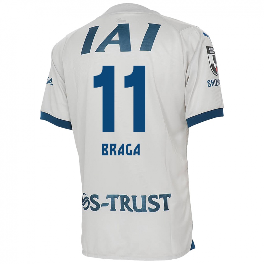 Niño Camiseta Lucas Braga #11 Blanco Azul 2ª Equipación 2024/25 La Camisa