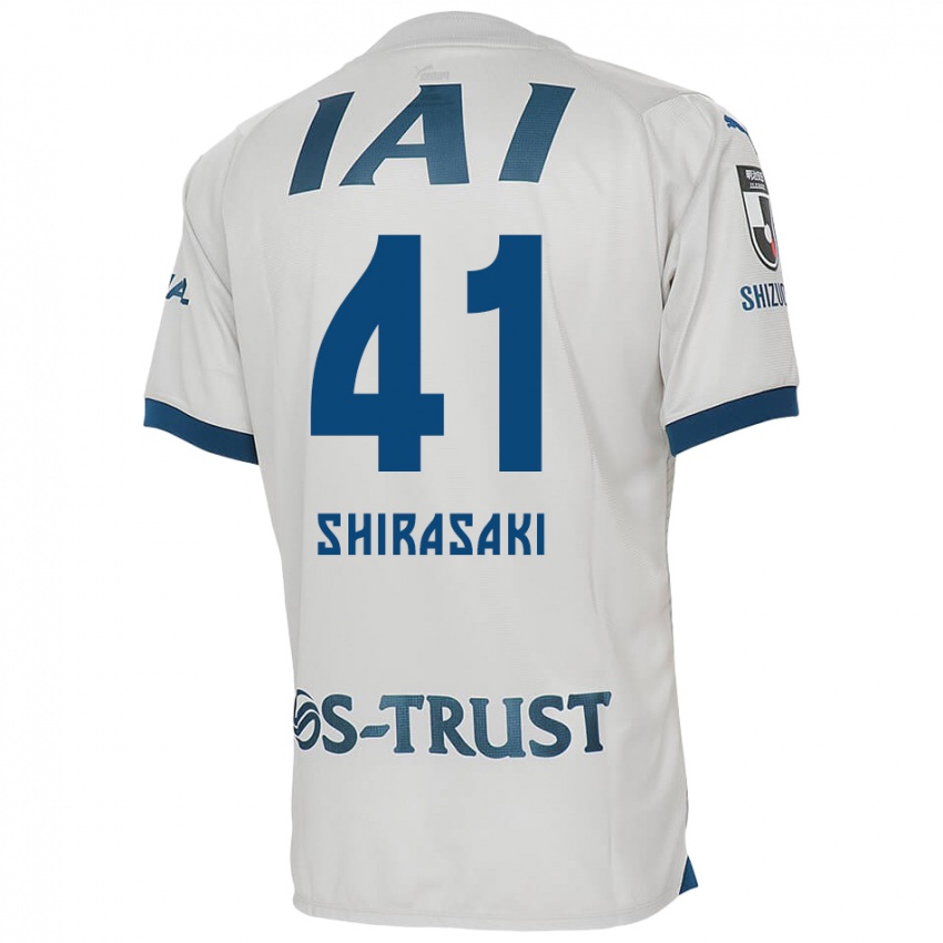 Niño Camiseta Ryohei Shirasaki #41 Blanco Azul 2ª Equipación 2024/25 La Camisa