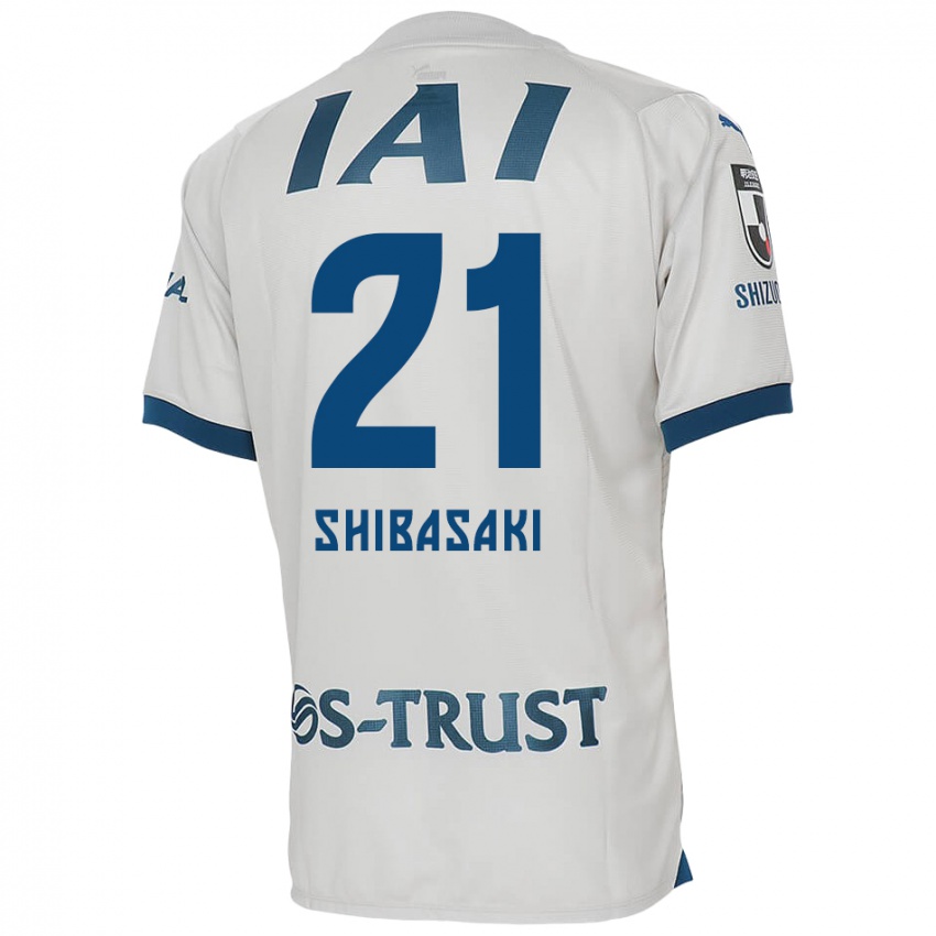 Niño Camiseta Kaito Shibasaki #21 Blanco Azul 2ª Equipación 2024/25 La Camisa