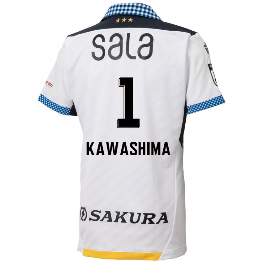 Niño Camiseta Eiji Kawashima #1 Blanco Negro 2ª Equipación 2024/25 La Camisa