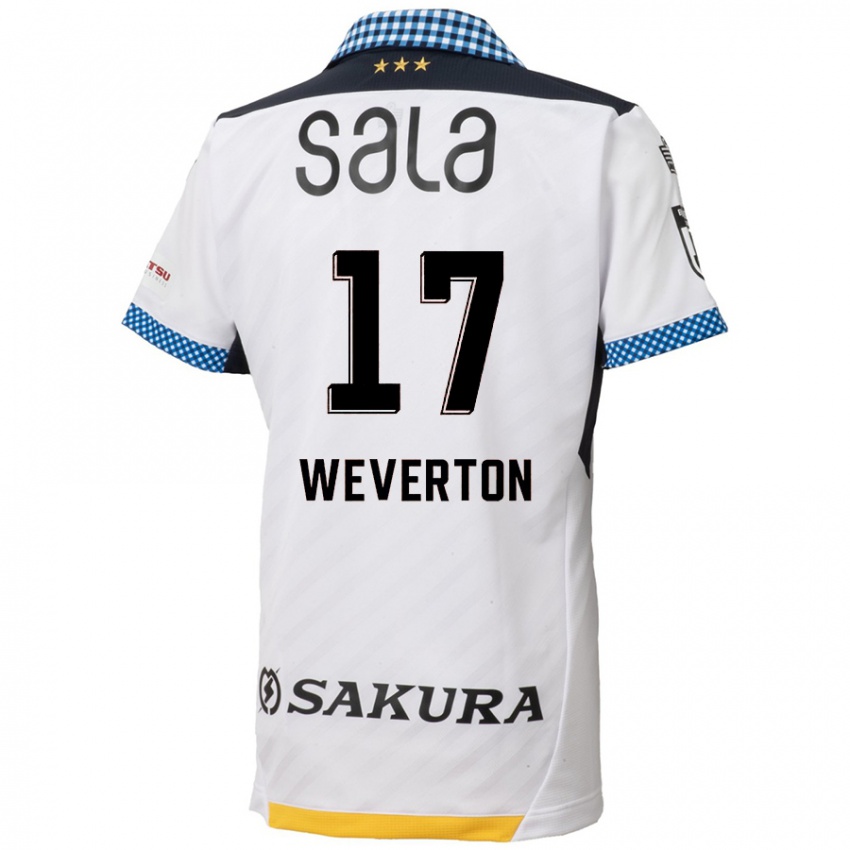 Niño Camiseta Weverton #17 Blanco Negro 2ª Equipación 2024/25 La Camisa