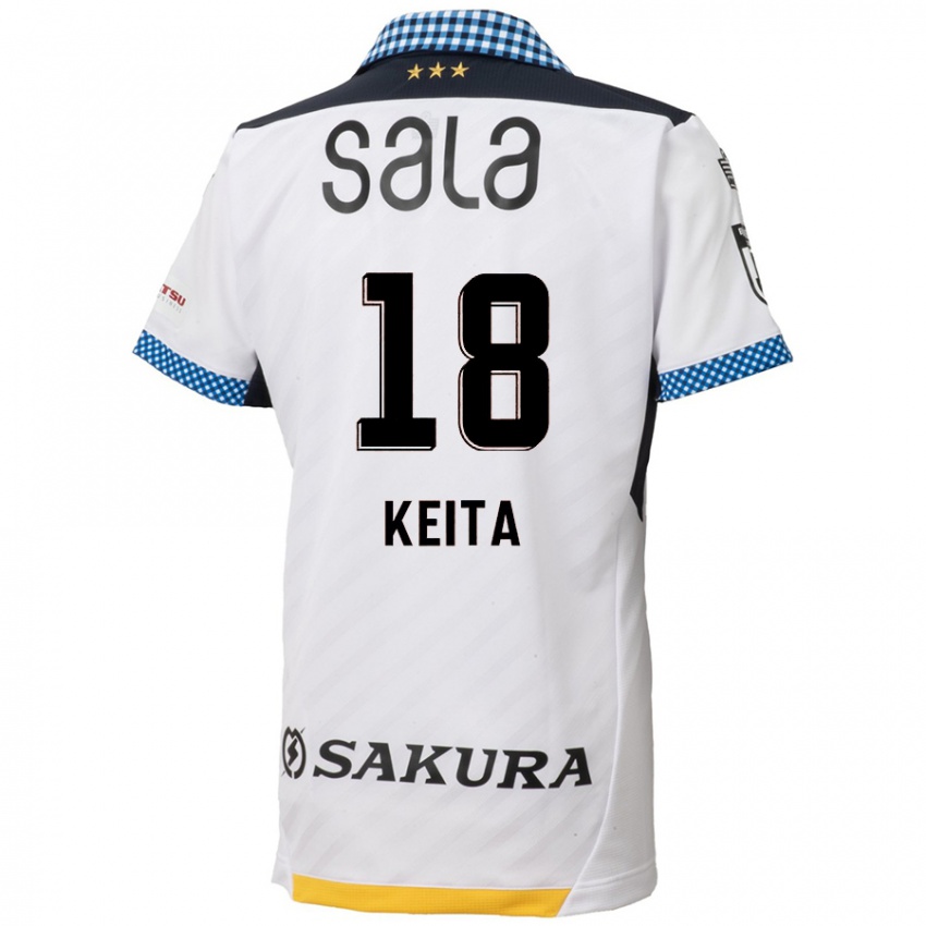 Niño Camiseta Keita Takahata #18 Blanco Negro 2ª Equipación 2024/25 La Camisa