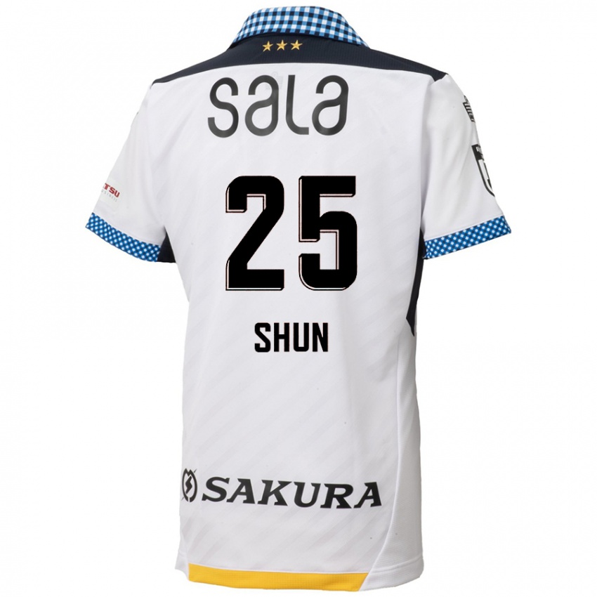 Niño Camiseta Shun Nakamura #25 Blanco Negro 2ª Equipación 2024/25 La Camisa