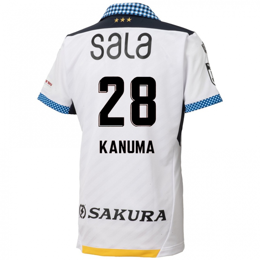 Niño Camiseta Naoki Kanuma #28 Blanco Negro 2ª Equipación 2024/25 La Camisa