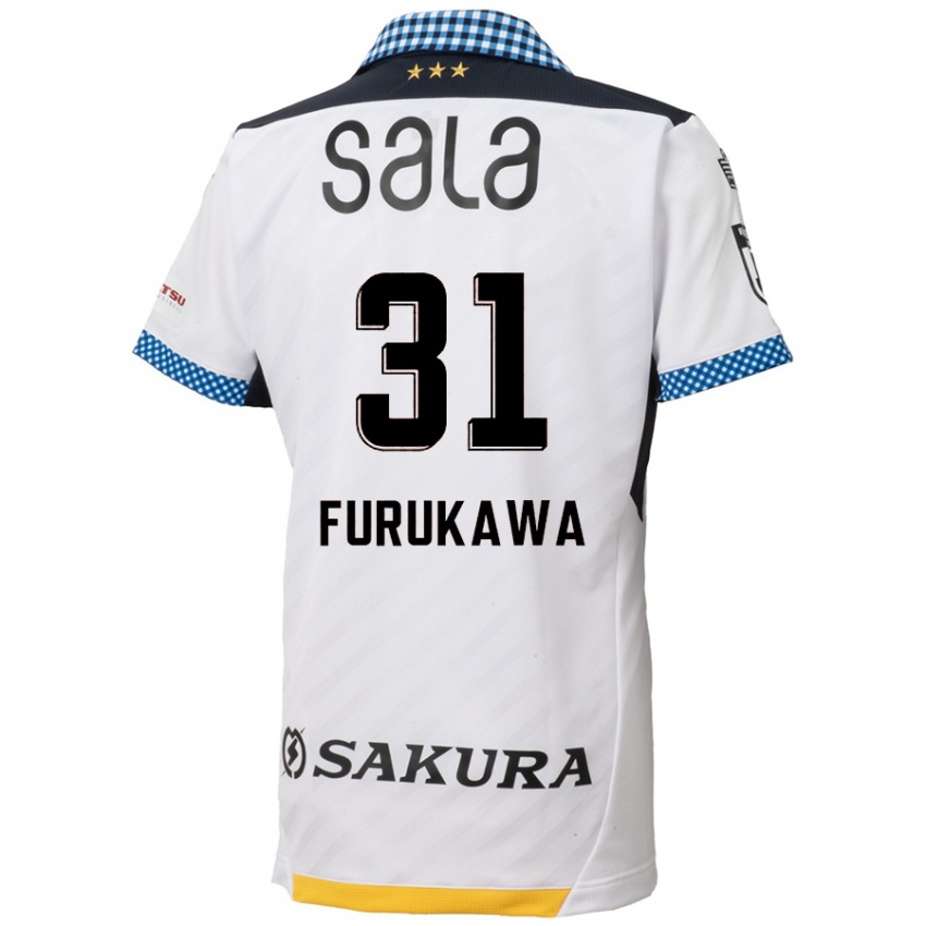 Niño Camiseta Yosuke Furukawa #31 Blanco Negro 2ª Equipación 2024/25 La Camisa