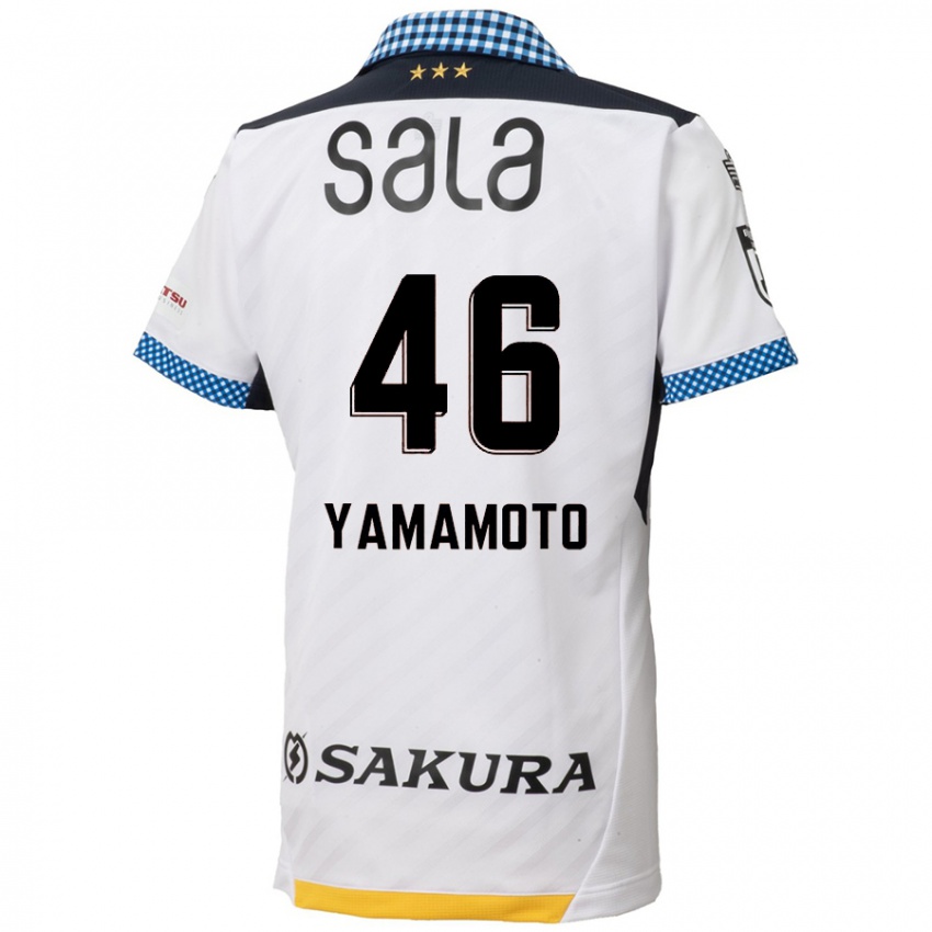 Niño Camiseta Shota Yamamoto #46 Blanco Negro 2ª Equipación 2024/25 La Camisa