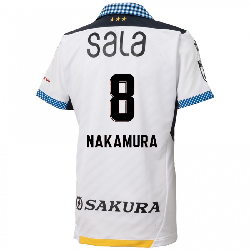 Niño Camiseta Shunta Nakamura #8 Blanco Negro 2ª Equipación 2024/25 La Camisa