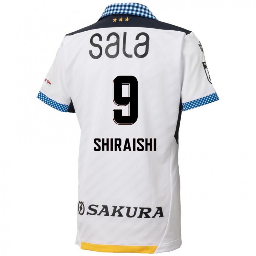 Niño Camiseta Eriya Shiraishi #9 Blanco Negro 2ª Equipación 2024/25 La Camisa