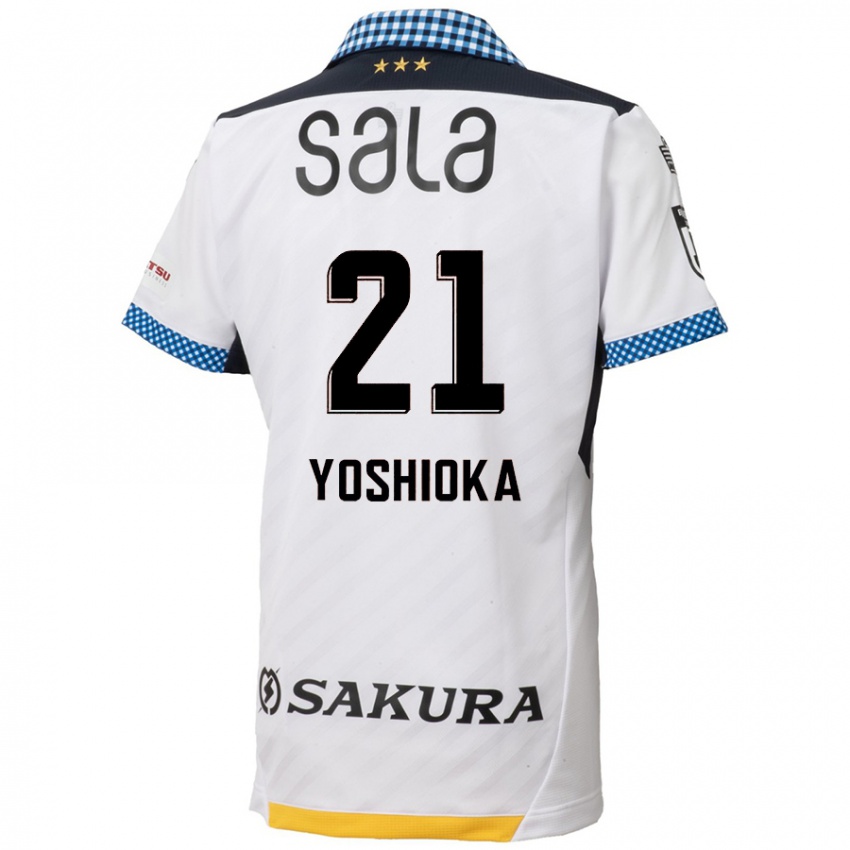 Niño Camiseta Kanta Yoshioka #21 Blanco Negro 2ª Equipación 2024/25 La Camisa