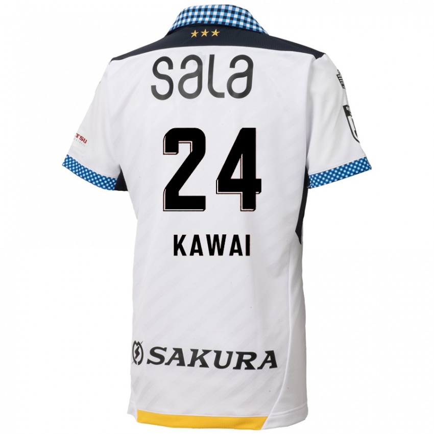 Niño Camiseta Yuki Kawai #24 Blanco Negro 2ª Equipación 2024/25 La Camisa