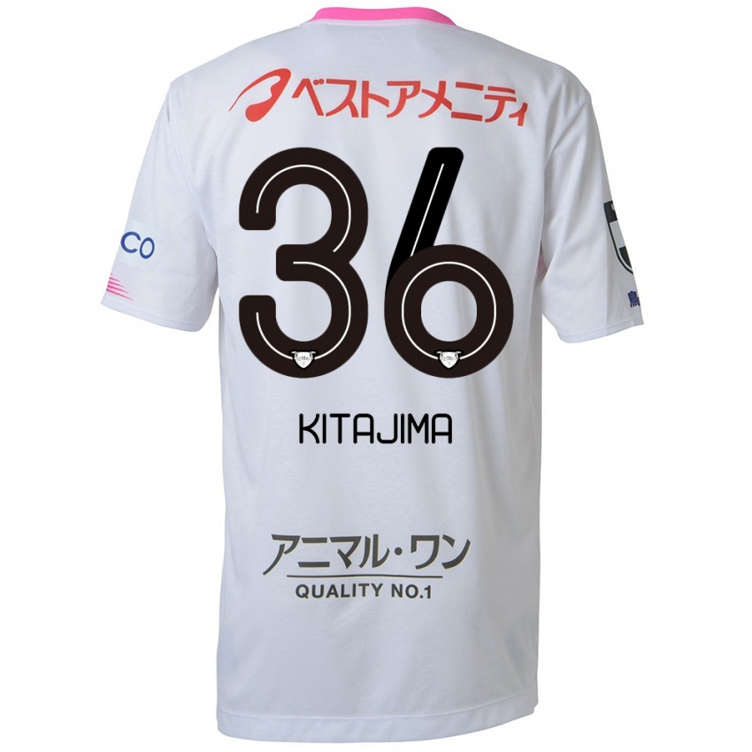 Niño Camiseta Fumiya Kitajima #36 Blanco Azul Rosa 2ª Equipación 2024/25 La Camisa