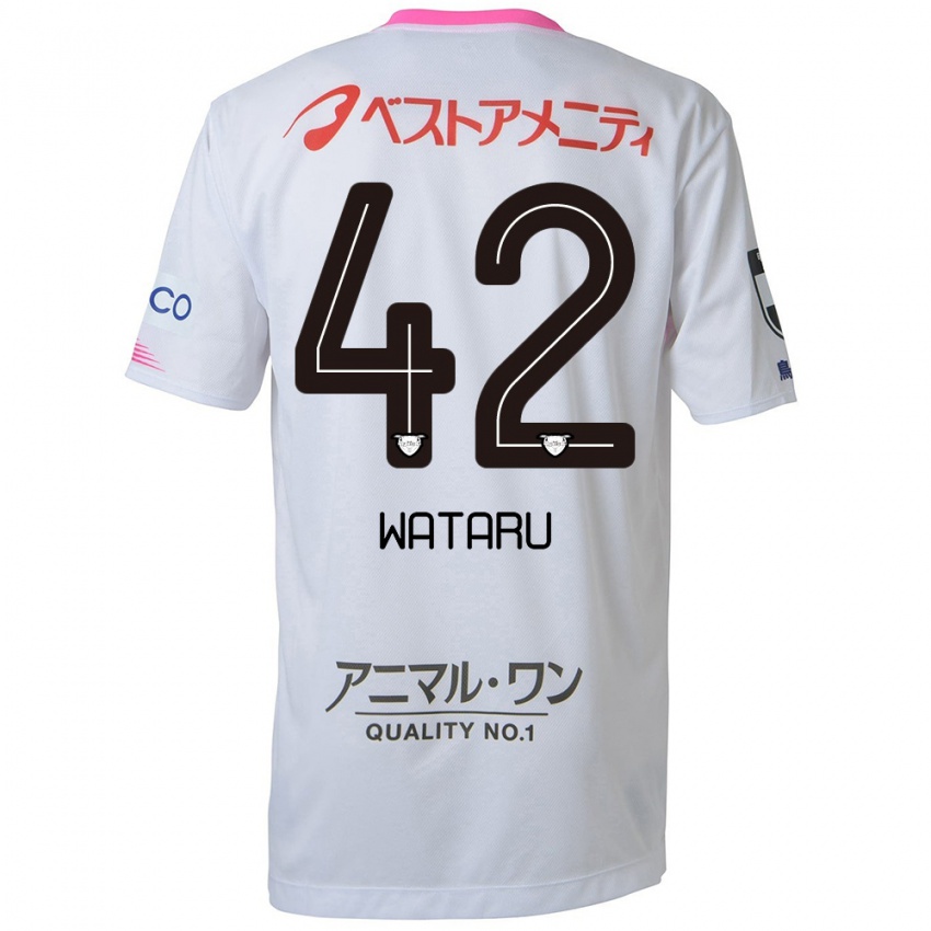 Niño Camiseta Wataru Harada #42 Blanco Azul Rosa 2ª Equipación 2024/25 La Camisa