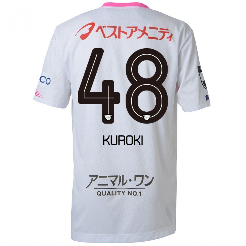 Niño Camiseta Yuya Kuroki #48 Blanco Azul Rosa 2ª Equipación 2024/25 La Camisa