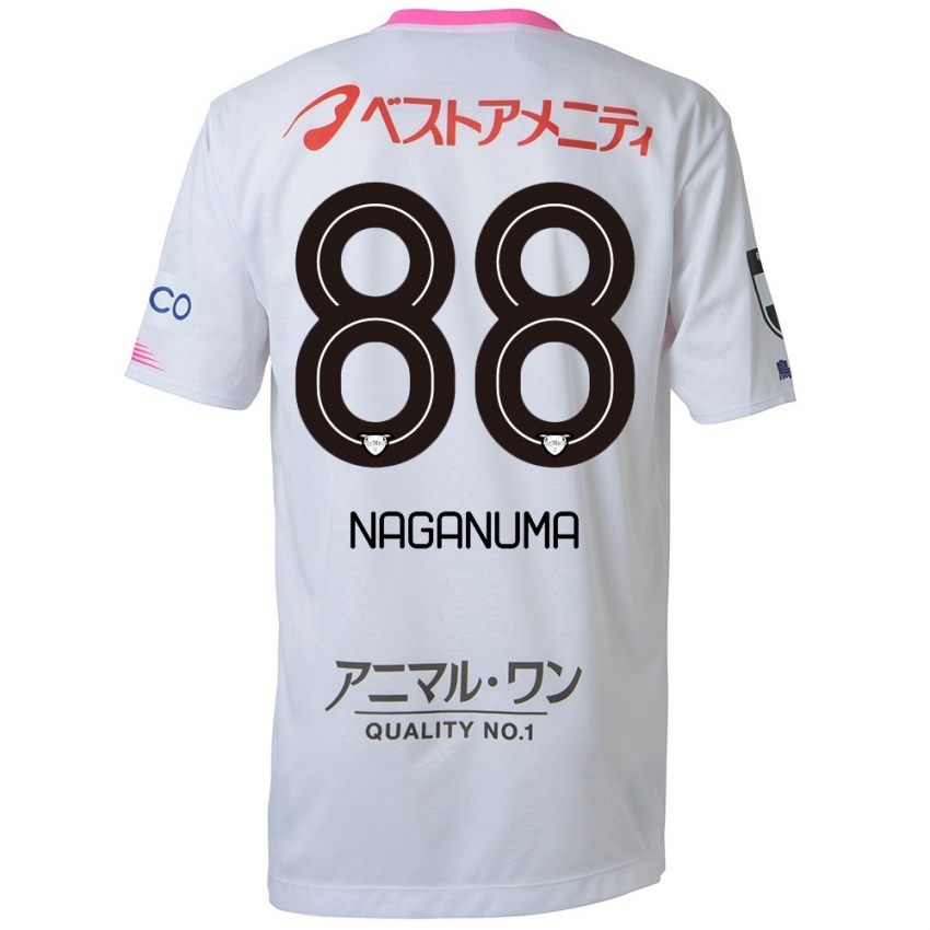 Niño Camiseta Yoichi Naganuma #88 Blanco Azul Rosa 2ª Equipación 2024/25 La Camisa