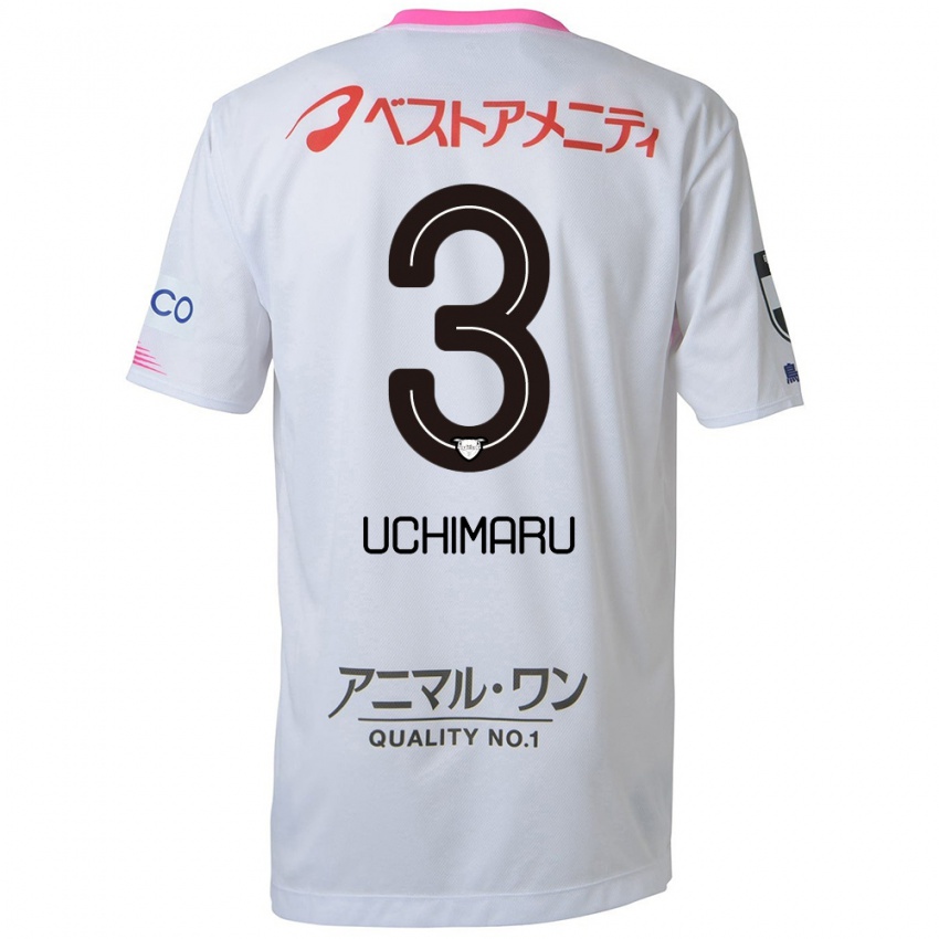 Niño Camiseta Kanta Uchimaru #3 Blanco Azul Rosa 2ª Equipación 2024/25 La Camisa