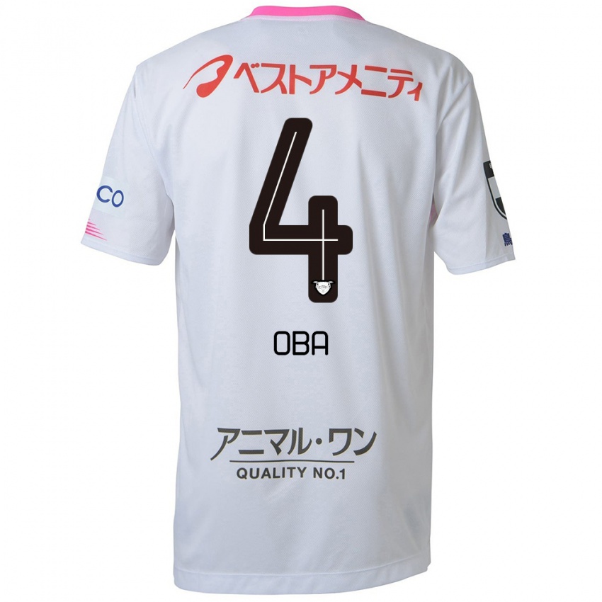 Niño Camiseta Shotaro Oba #4 Blanco Azul Rosa 2ª Equipación 2024/25 La Camisa