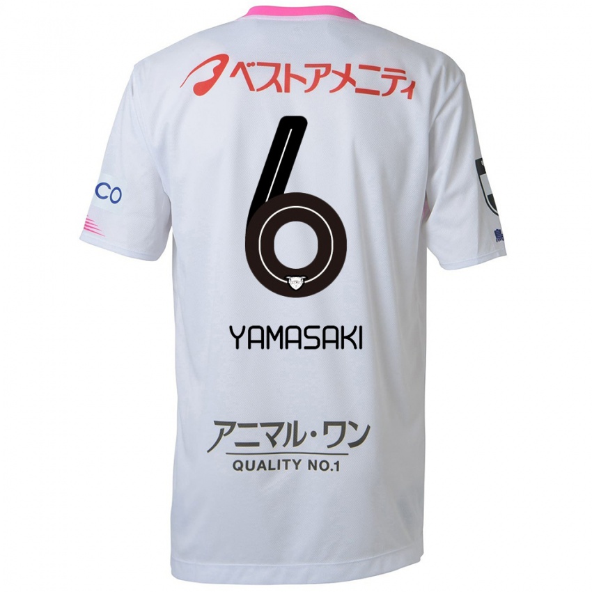 Niño Camiseta Haruki Yamasaki #6 Blanco Azul Rosa 2ª Equipación 2024/25 La Camisa