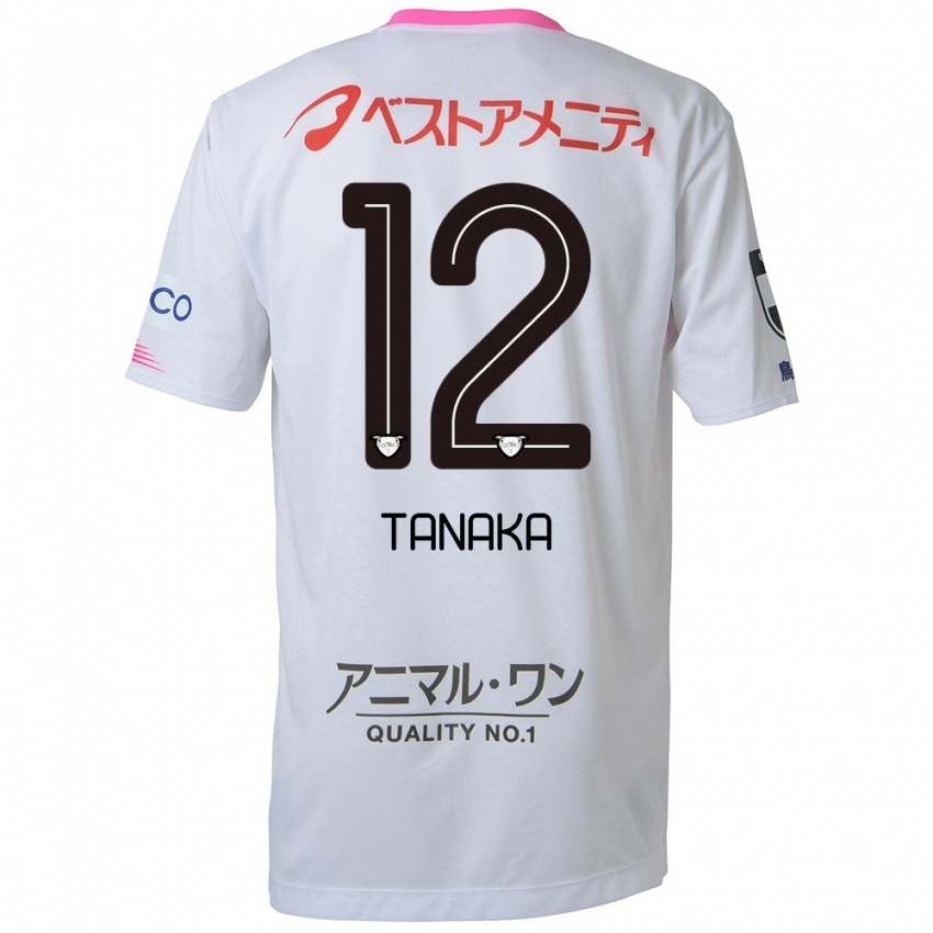 Niño Camiseta Kosei Tanaka #12 Blanco Azul Rosa 2ª Equipación 2024/25 La Camisa