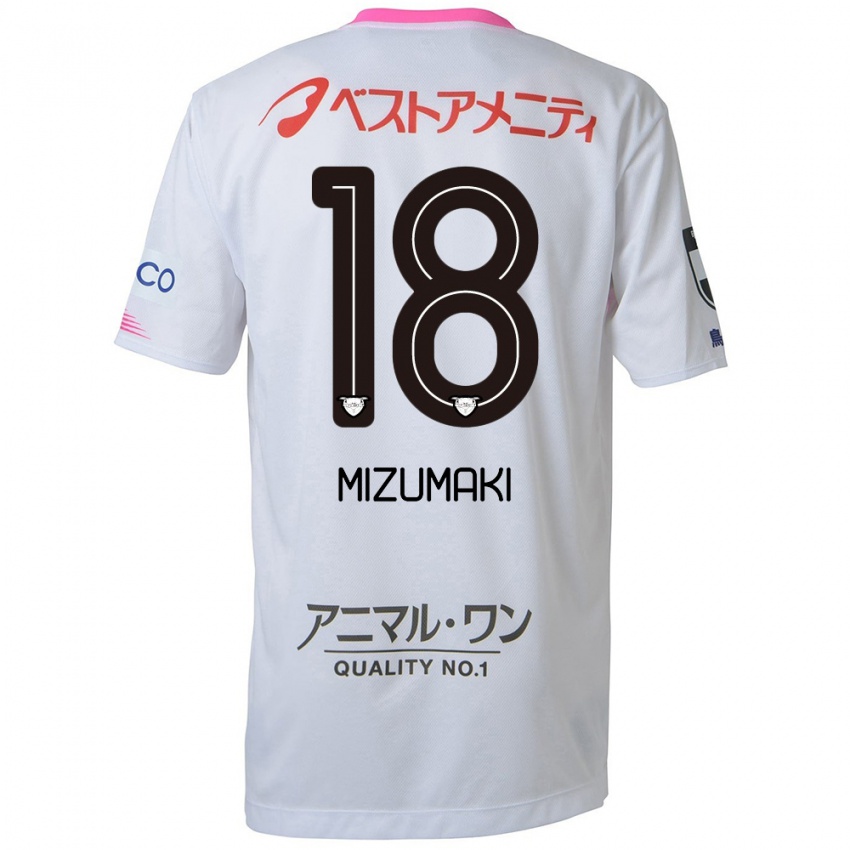 Niño Camiseta Tokito Mizumaki #18 Blanco Azul Rosa 2ª Equipación 2024/25 La Camisa