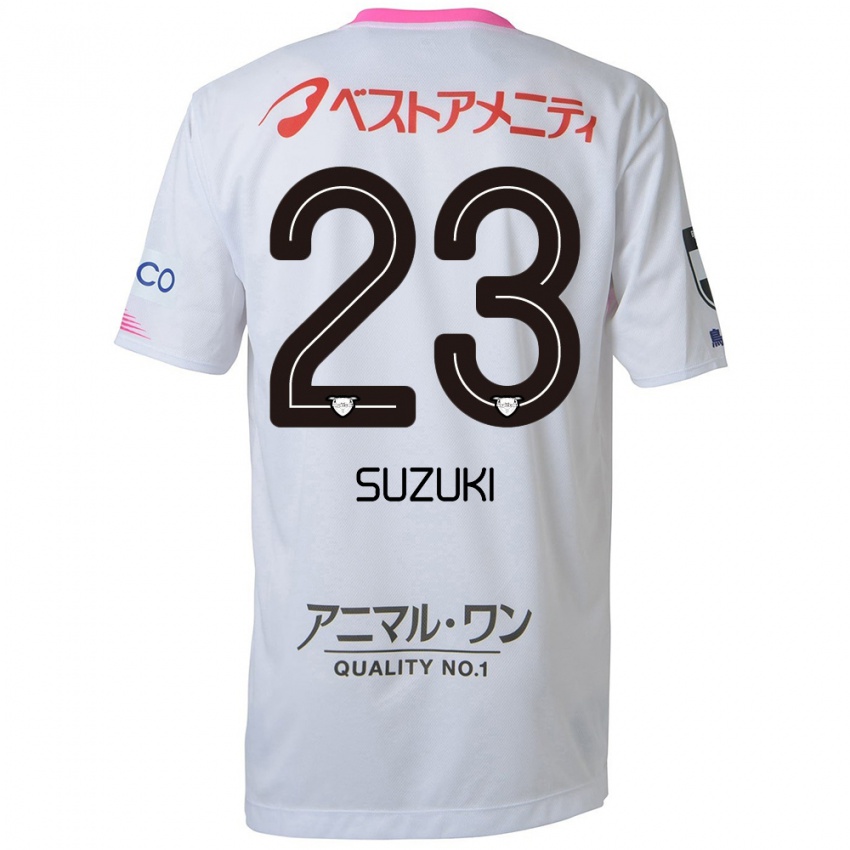 Niño Camiseta Yuki Suzuki #23 Blanco Azul Rosa 2ª Equipación 2024/25 La Camisa